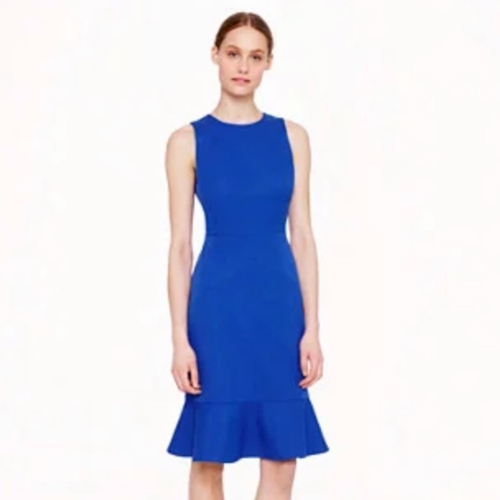 J. Crew Blue Ruffle Hem Midi Dress sz 6